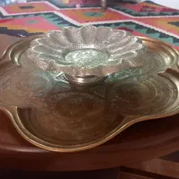 سینی برنج و ظرف ورشو عتیقه|کلکسیون اشیاء عتیقه|شیراز, شهرک سراج‎|دیوار