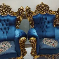 مبل سلطنتی تمام چوب راش پرمنبت ورق طلامبل چستر|مبلمان خانگی و میز عسلی|بروجرد, |دیوار