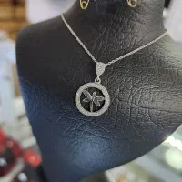 پلاک زنجیر حلقه ایه نقره
