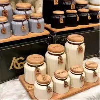 پاسماوری 12تیکه سرامیک کَفی چوبی جا ادویه ای جدید