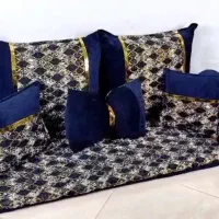 پُشتی/ سِت شاه نشین طرح نوارطلایی/بالش