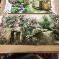 تابلو فرش دست باف تبریز نو گل و تارو پود ابریشم