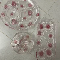 سرویس کریستال گل صورتی اصلی