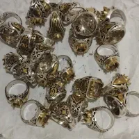 سنگ قیمتی و رکاب خالی نقره همه دست‌ساز عیار 925|جواهرات|مشهد, هفده شهریور|دیوار