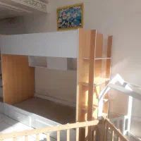 تخت خواب دوطبقه و میز تحریر ست