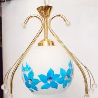 تولیدی لوستر قائم نور تک شعله دوکی آبی