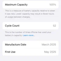 آیفون ۱۶ با باتری ۱۰۰ رنگ سفید
