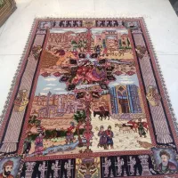 قالیچه ۳متری دستبافت چهار فصل. چله ابریشم