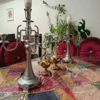 دو عدد شمعدان استیل