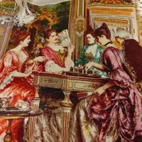 تابلو فرش با چله ابریشم