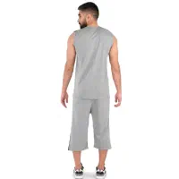 ست رکابی شلوارک مردانه طوسی رنگ