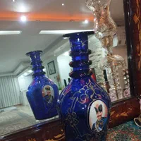 تنگ قلیان شاه عباسی،شیشه قلیون،جام قدیمی،بلور آبی|کلکسیون اشیاء عتیقه|تهران, نیروی هوایی (پیروزی)|دیوار