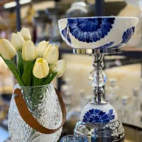 ظروف پذیرایی چینی بن سای با گوی شیشه ای