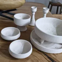 ست مینیمال کاسه میوه خوری وشمعدان