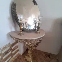 اینه کنسول و شمعدان برنز