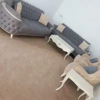 مبل چستر 8نفره چوب اصل با جلو مبلی و 6کوسن