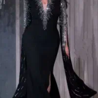 لباس مجلسی زنانه بلند کرپ ترک ماکسی الای