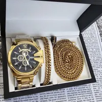 پکیج طلایی مدل Veltronex/دستبند/گردنبند/ و ساعت