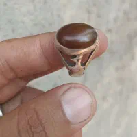 انگشتر کار قدیم.  رکاب مرغی با دعای شرف شمس