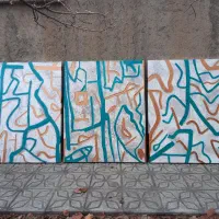 نقاشی ابستره تابلوی مدرن دکوراتیو اکریلیک برجسته|تابلو، نقاشی، عکس|تهران, جنت‌آباد شمالی|دیوار