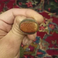 انگشترکلکسیونی عقیق خطی یمنی دستساز