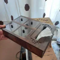 انواع جعبه پذیرایی چوبی نو جای دستمالکاغذی داره