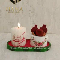 گیفت یلدا ولنتاین ،دکوری سنگ مصنوعی.باکس گل شمع. .