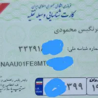 کارت ماشین پیدا شده فرنگیس محمودی
