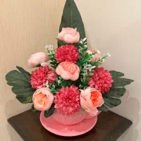 گل مصنوعی با گلدان مدل فنجان