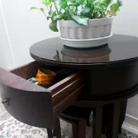 میز گرد همراه سه تا عسلی|مبلمان خانگی و میز عسلی|گرگان, |دیوار