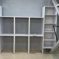 ست کامل قفسه ویترین لوازم خانگی سفید عمق ۹۰ بانه|کتابخانه، شلف، قفسه‌های دیواری|بانه, |دیوار