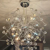 لوستر مدرن ۱۶ شعله استیل