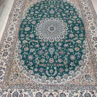 فرش نه متری نایین جفت گل ابریشم