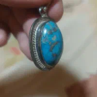 آویز نقره ای فیروزه