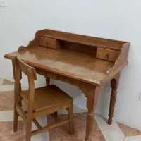 ست تمام چوبی میز تحریر و صندلی طرح فرانسوی (بووبا)