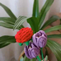 سفارش انواع شاخه گل و دسته گل بافتنی.عمده و تک|گل مصنوعی|شیراز, لاله|دیوار