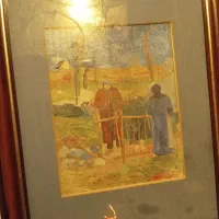 تابلو نقاشی رنگ روغن روی بوم سلام موسیو گوگن