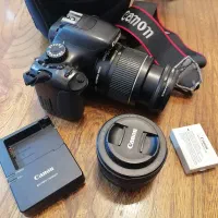 دوربین کنون 550d لنز 18-55 و فیکس 50