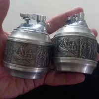 یک جفت فندک عتیقه تمام قلم زنی ساخت نروژ