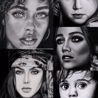 پرتر های هنری سیاه قلم از چهره شما