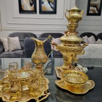 ست سماور وسرویس پاسماوری وسرویس چایخوری روکش طلا|صنایع دستی و سایر لوازم تزئینی|گرگان, |دیوار