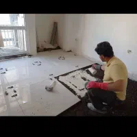 کاشی کاری سنگ کاری کف حال مغازه
