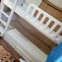 تخت دو طبقه سفید ام دی اف ترکی|تشک تختخواب|تهران, نیروی دریایی|دیوار