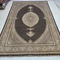 فرش تبریز طرح ماهی کمال الملک سرمه ای مارک دار