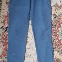 شلوارزنانه رنگ آبی کتان کشی سایز۴۶نو