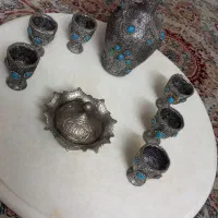 دکوری مرصع  قدیمی و قندان مسی