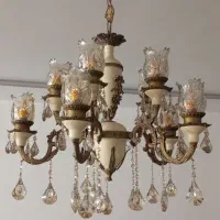 لوستر پنج شاخه (ده شعله)|لوستر و چراغ آویز|مشهد, الهیه|دیوار