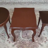 فروش 3عددمیزعسلی باشگاه و1عدد پایه گلدان چوب وبرنز|مبلمان خانگی و میز عسلی|کرج, شهرک ظفر|دیوار
