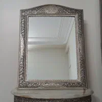 آینه و شمعدان نقره سیاه قلم اصفهان*
