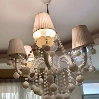 لوستر کلاهک دار سفید کریستال